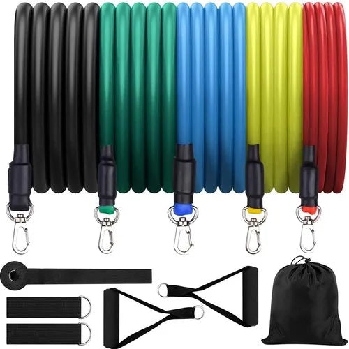 MCP Portable Fitness Exercise Bands with Handles,Home Workout and Gym Fitness (11 Pcs)