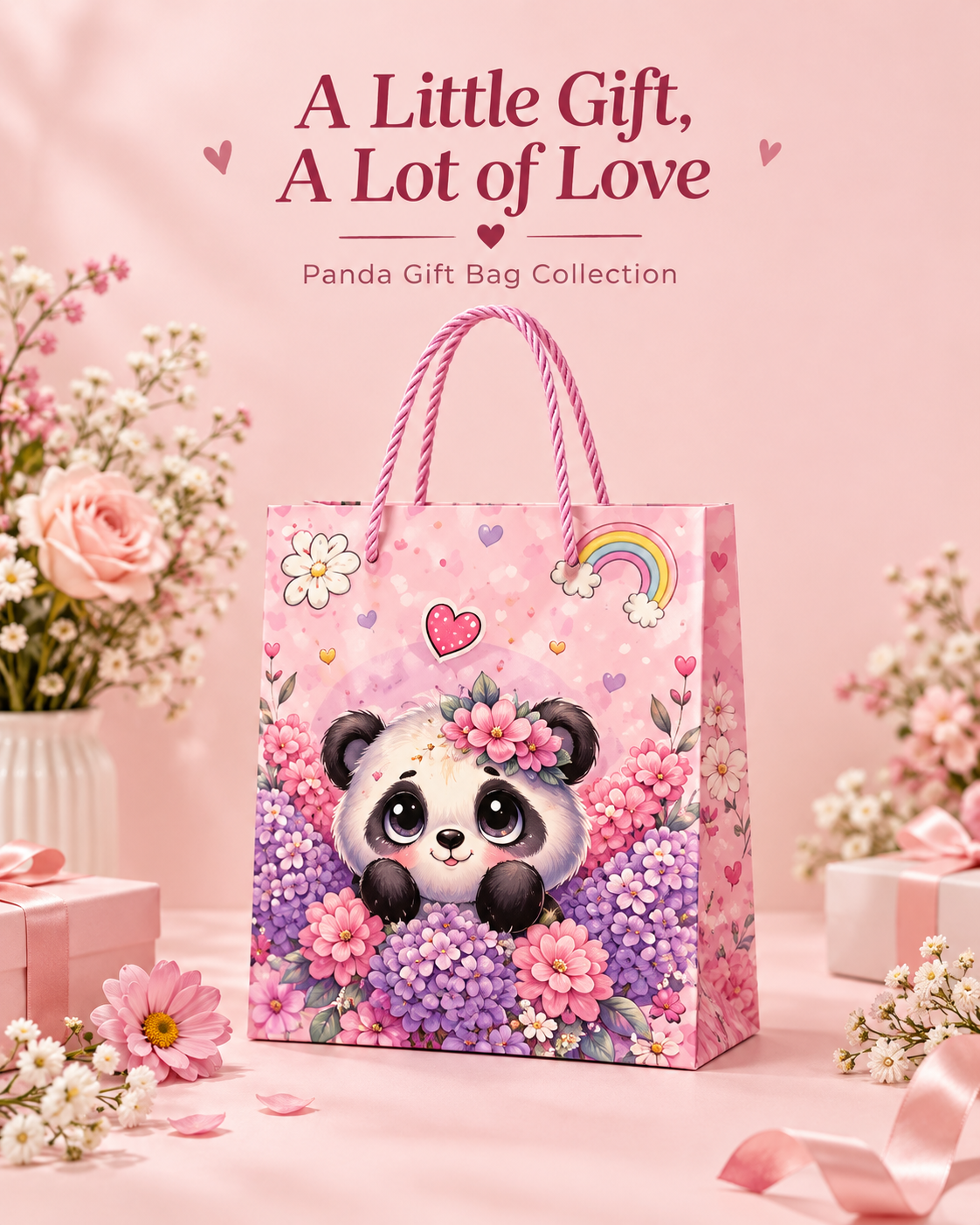 Panda gift paper bag