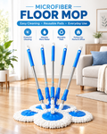 Blue Microfiber Floor Mop with Reusable Pad