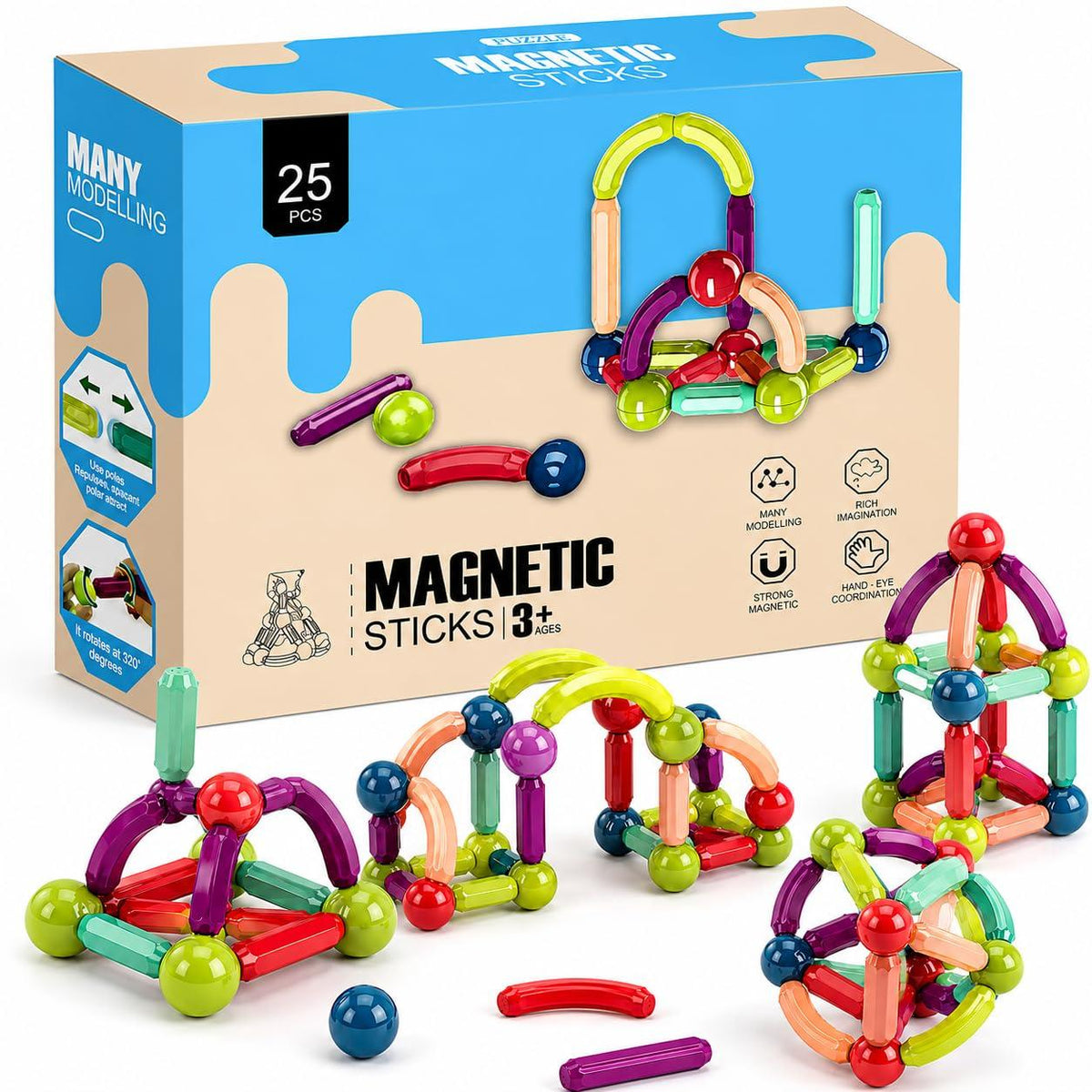 Magnetic Sticks Building Toy (25 Pieces)