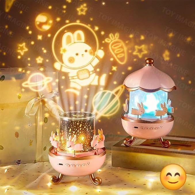 Bunny's Carousel Rotating LED Night Light