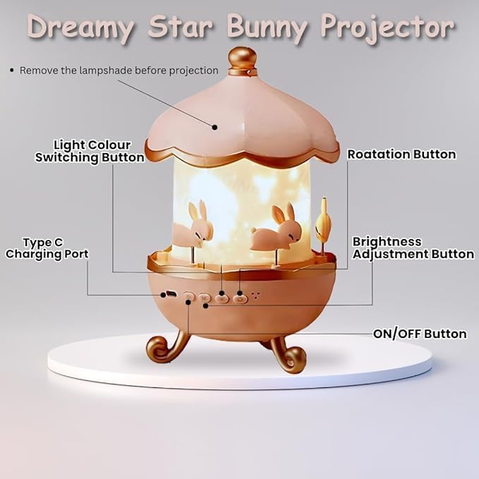 Bunny's Carousel Rotating LED Night Light