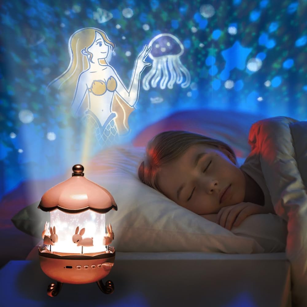 Bunny's Carousel Rotating LED Night Light