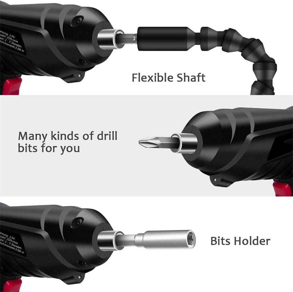 Rechargeable Cordless Screwdriver Kit (47 Pcs) – Multi-Function Electric Drill Set with Flexible Shaft, Screw Bits, Sockets & Carrying Case for DIY Home Repairs