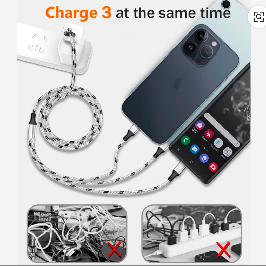 3 in 1 cloth cable