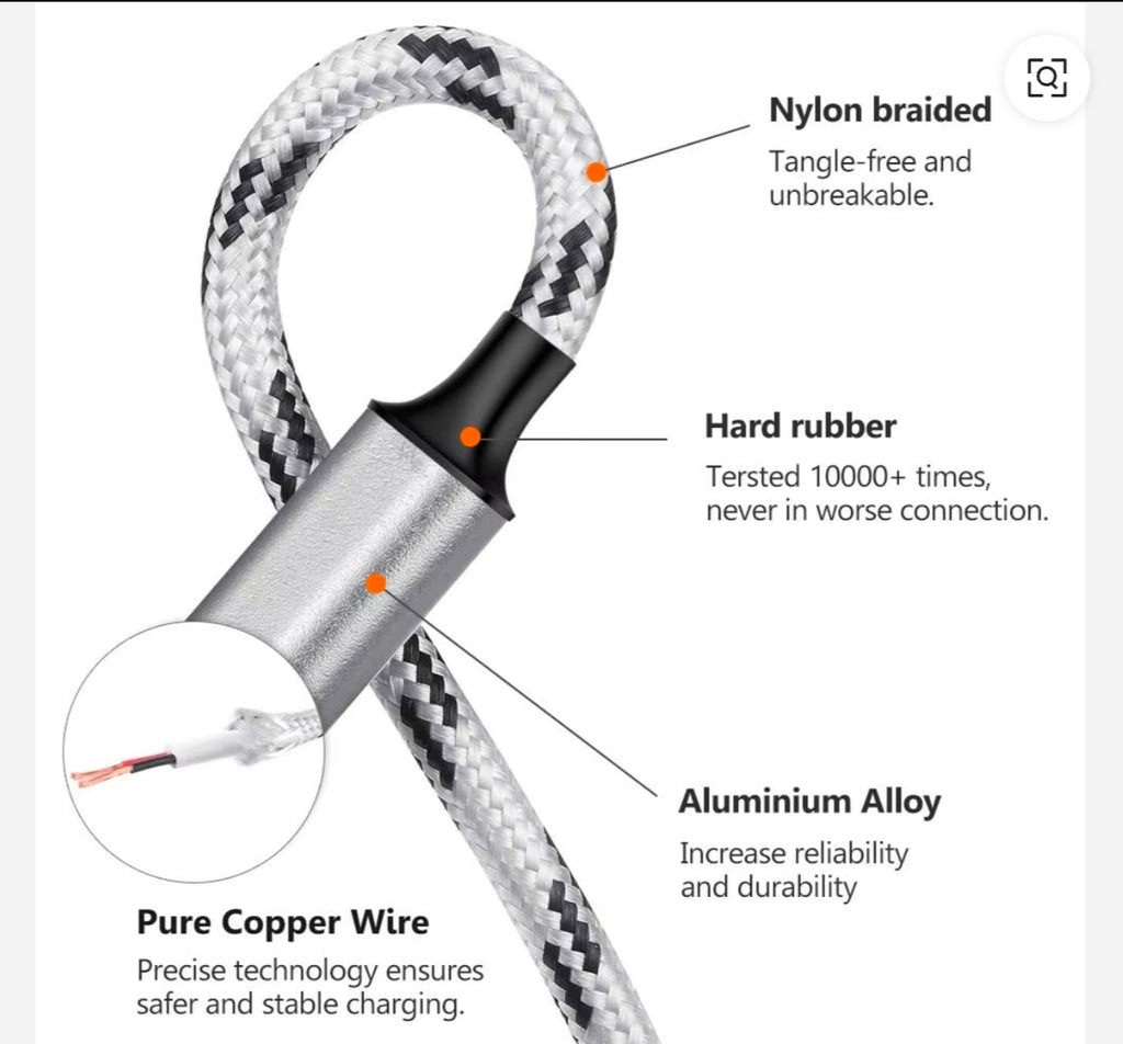 3 in 1 cloth cable