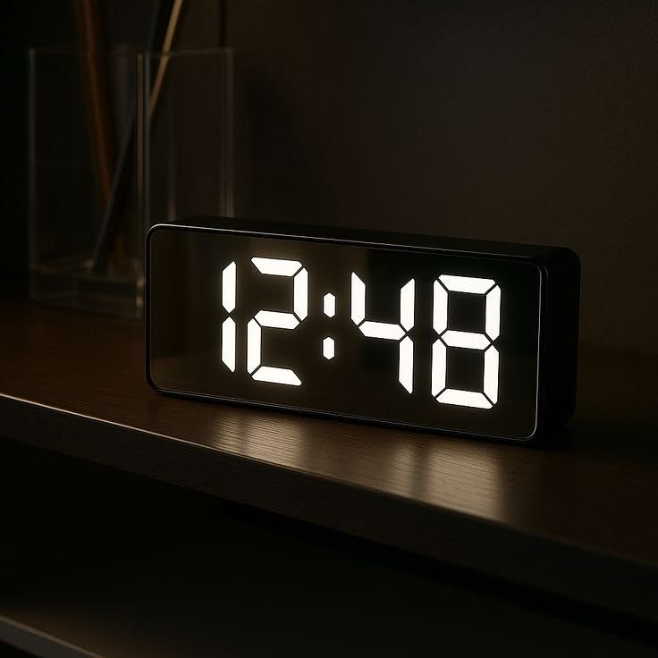 LED mirror digital alarm clock