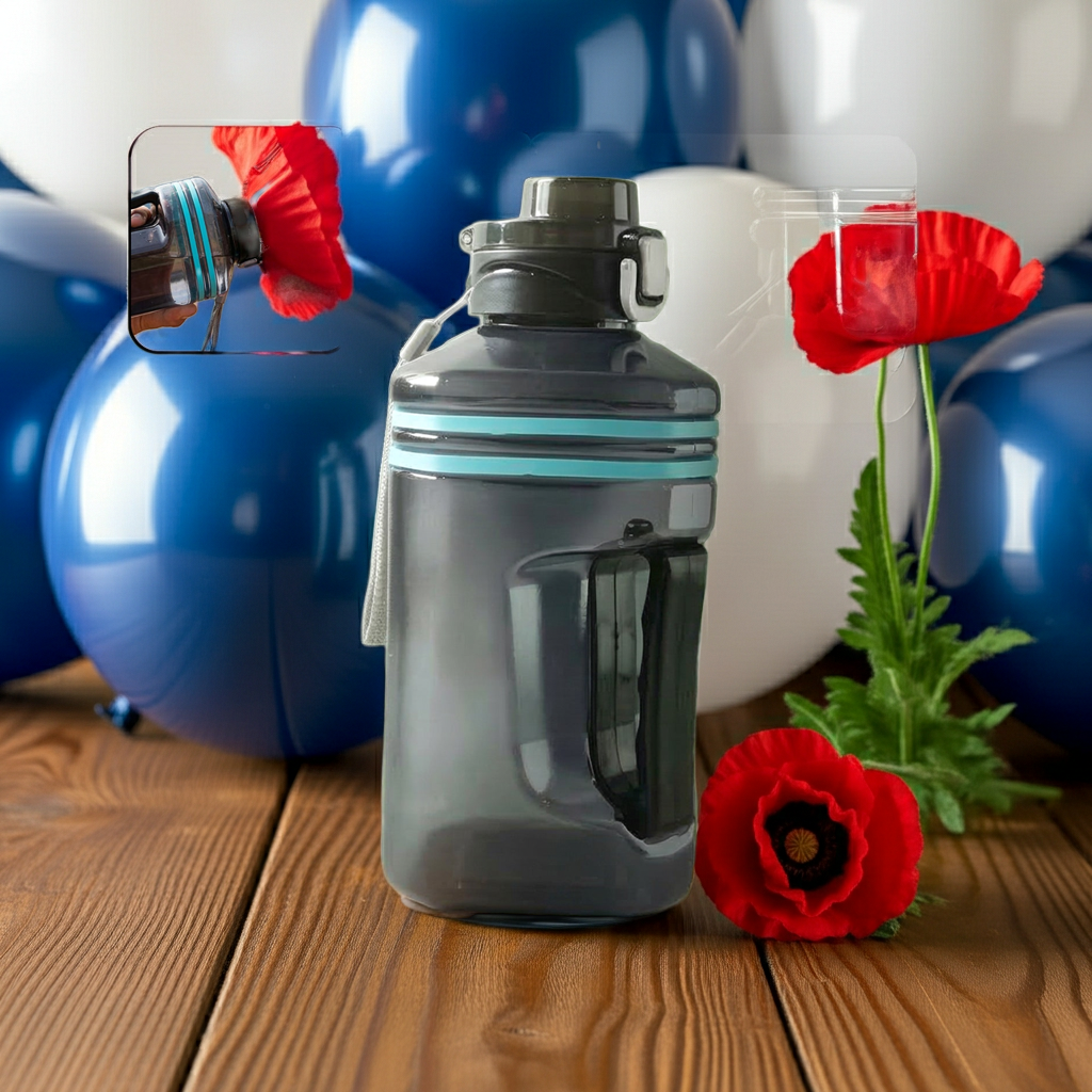 Large Square Gallon Style Water Bottle With Handle 1500 Ml