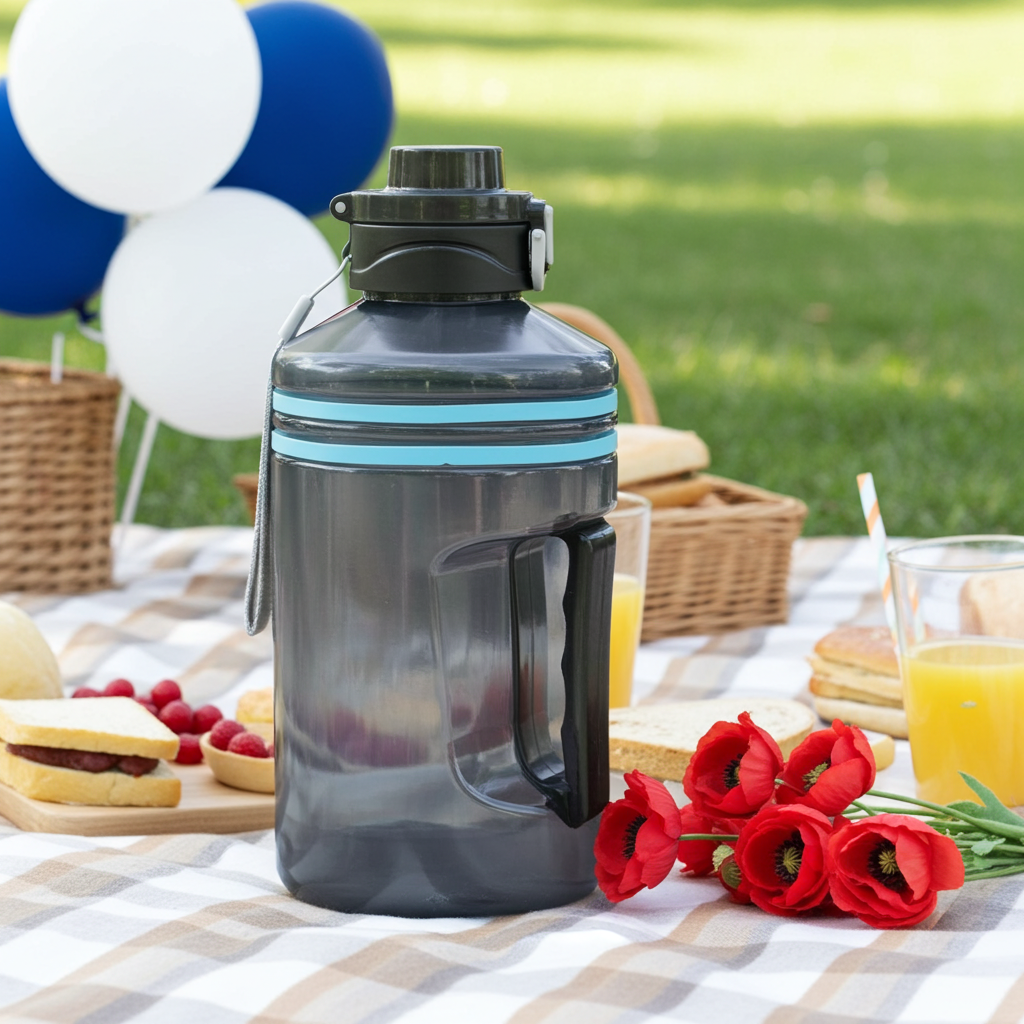 Large Square Gallon Style Water Bottle With Handle 1500 Ml