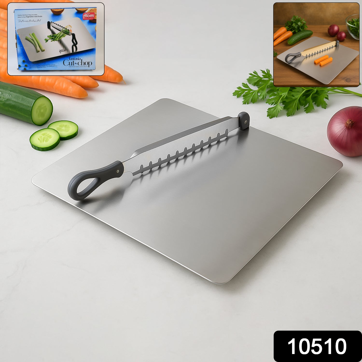 Supermom Stainless Steel Multifunctional Cut  Chop Vegetable Slicer Tool (1 Pc)